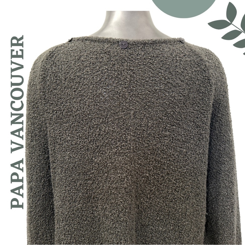 Papa Vancouver Asymmetrical Toggle Closure Boucle Knit Sweater Textured Knit - Picture 8 of 9